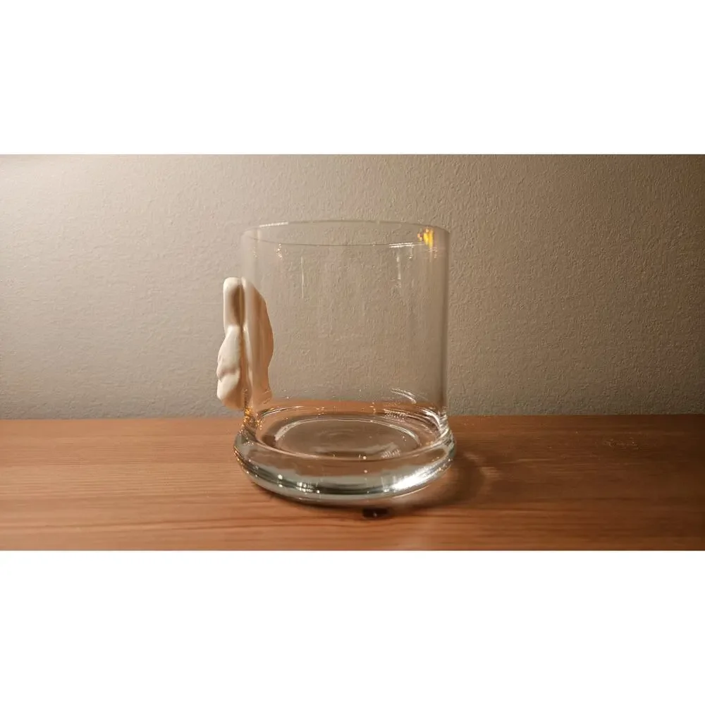 Vintage Mexican Siesta Sombrero Whiskey Low Ball Drinking Glass Old Fashioned